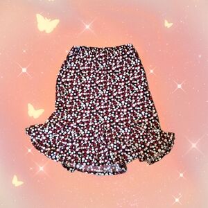 Ronni Nicole Red and White Polka Dot A-Line Skirt